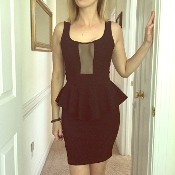 Like New Phanuel Mesh Front Peplum LBD - Picture 7 of 7